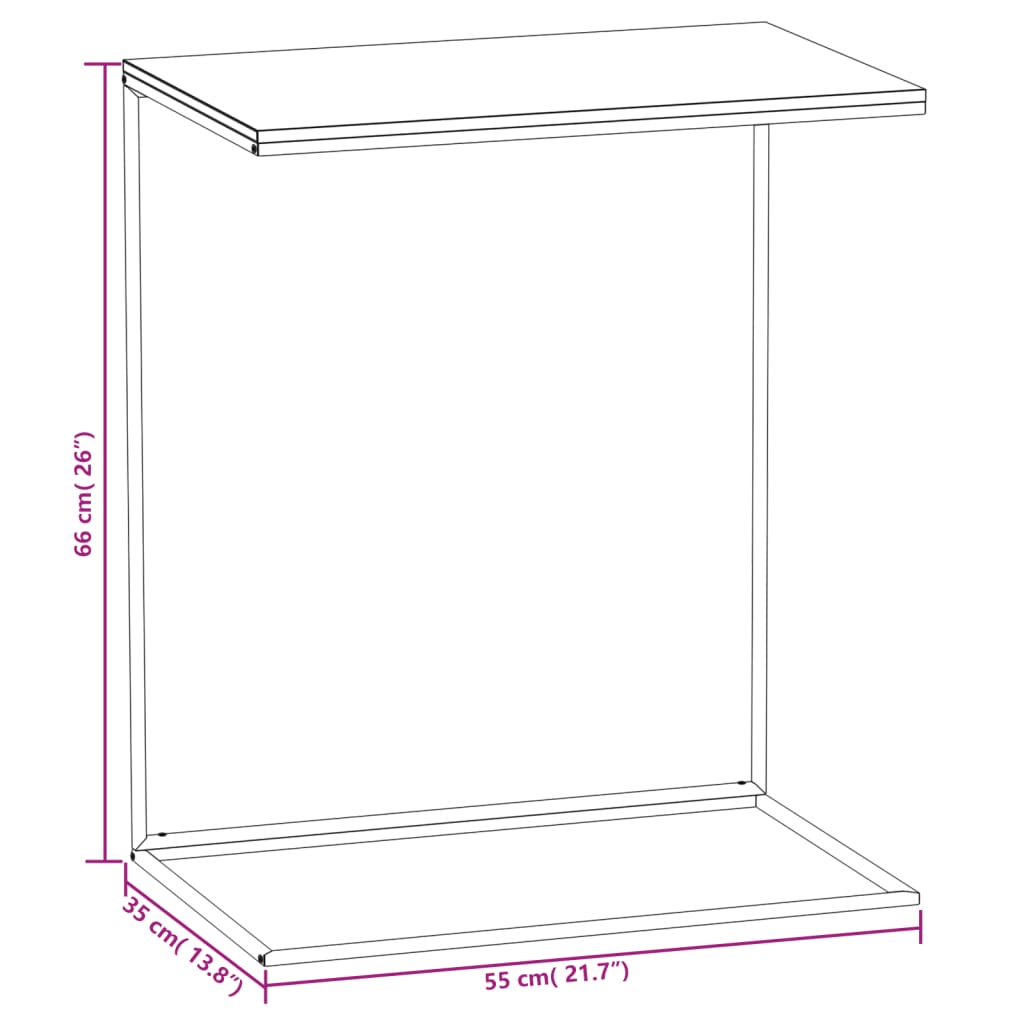 Bijzettafel 40x30x59 cm bewerkt hout