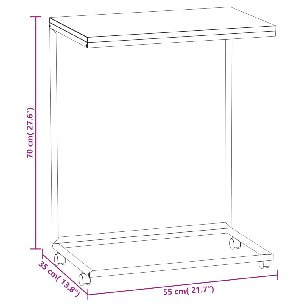 Bijzettafel 40x30x59 cm bewerkt hout