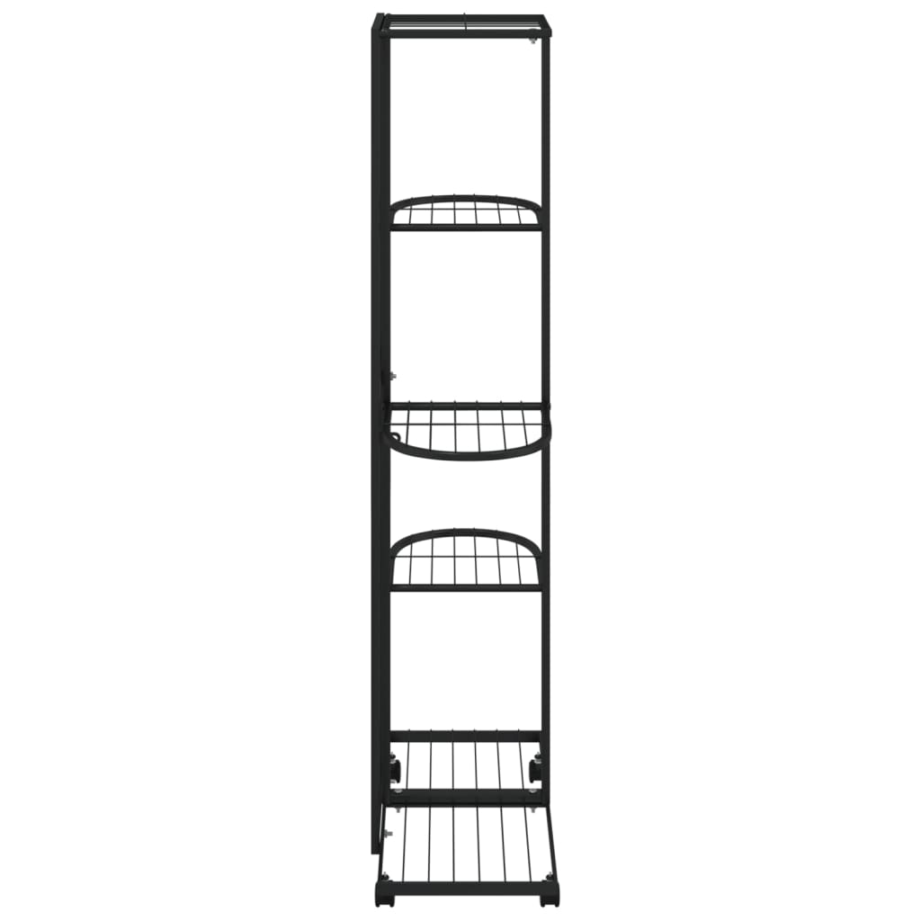 Bloemenstandaard met wielen 4-laags 44x23x80 cm ijzer