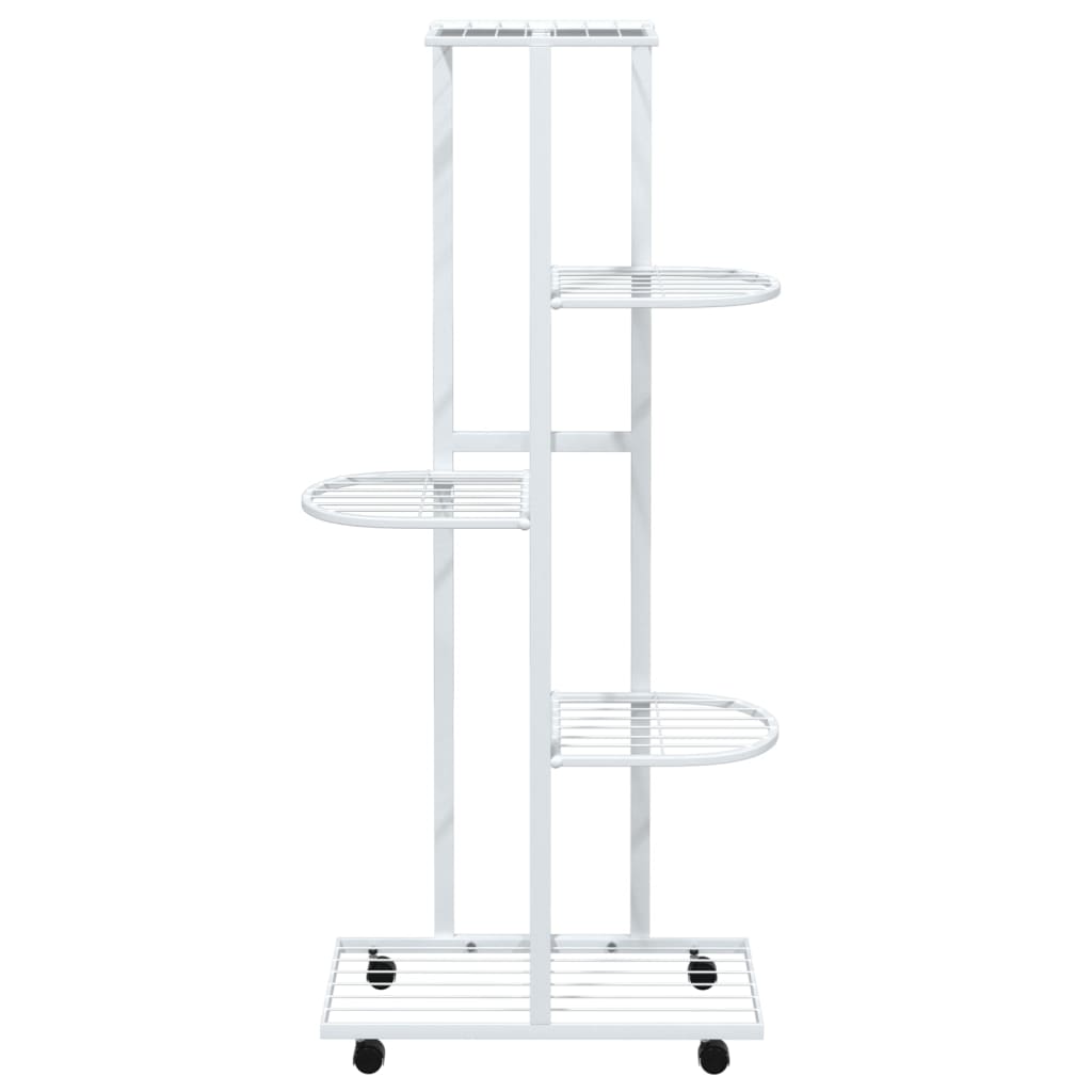 Bloemenstandaard met wielen 4-laags 44x23x80 cm ijzer