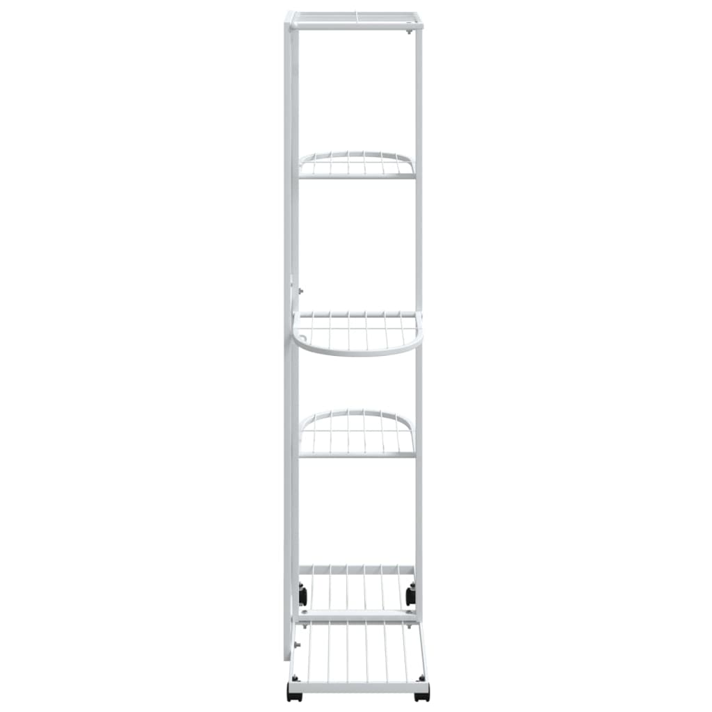 Bloemenstandaard met wielen 4-laags 44x23x80 cm ijzer