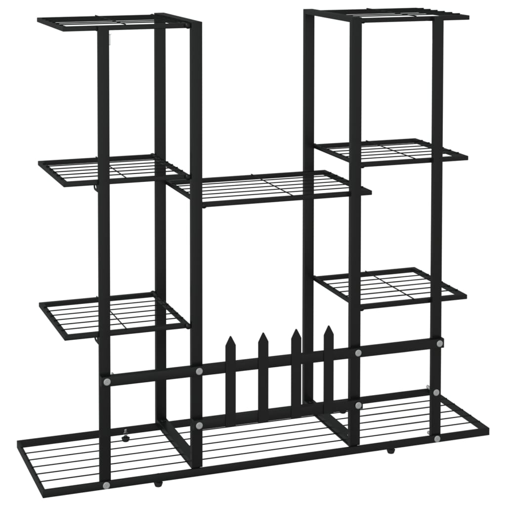 Bloemenstandaard met wielen 94,5x24,5x91,5 cm ijzer wit