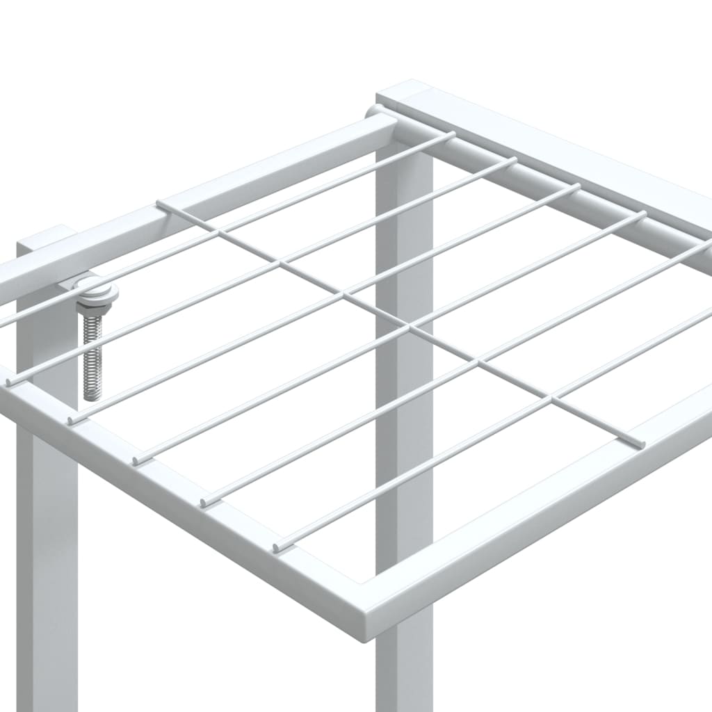 Bloemenstandaard met wielen 94,5x24,5x91,5 cm ijzer wit