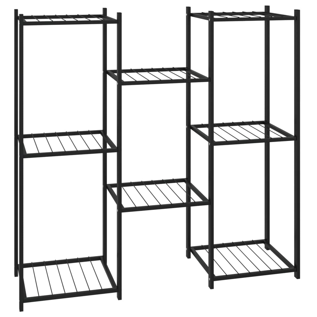 Bloemenstandaard met wielen 83x25x83,5 cm ijzer zwart