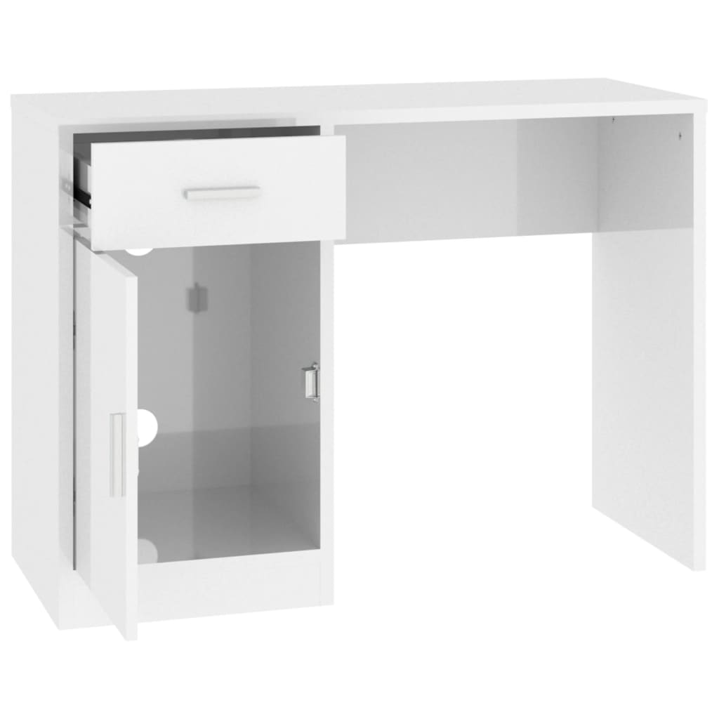 Bureau met kast en lade 100x40x73 cm bewerkt hout