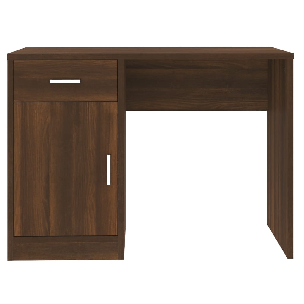 Bureau met kast en lade 100x40x73 cm bewerkt hout