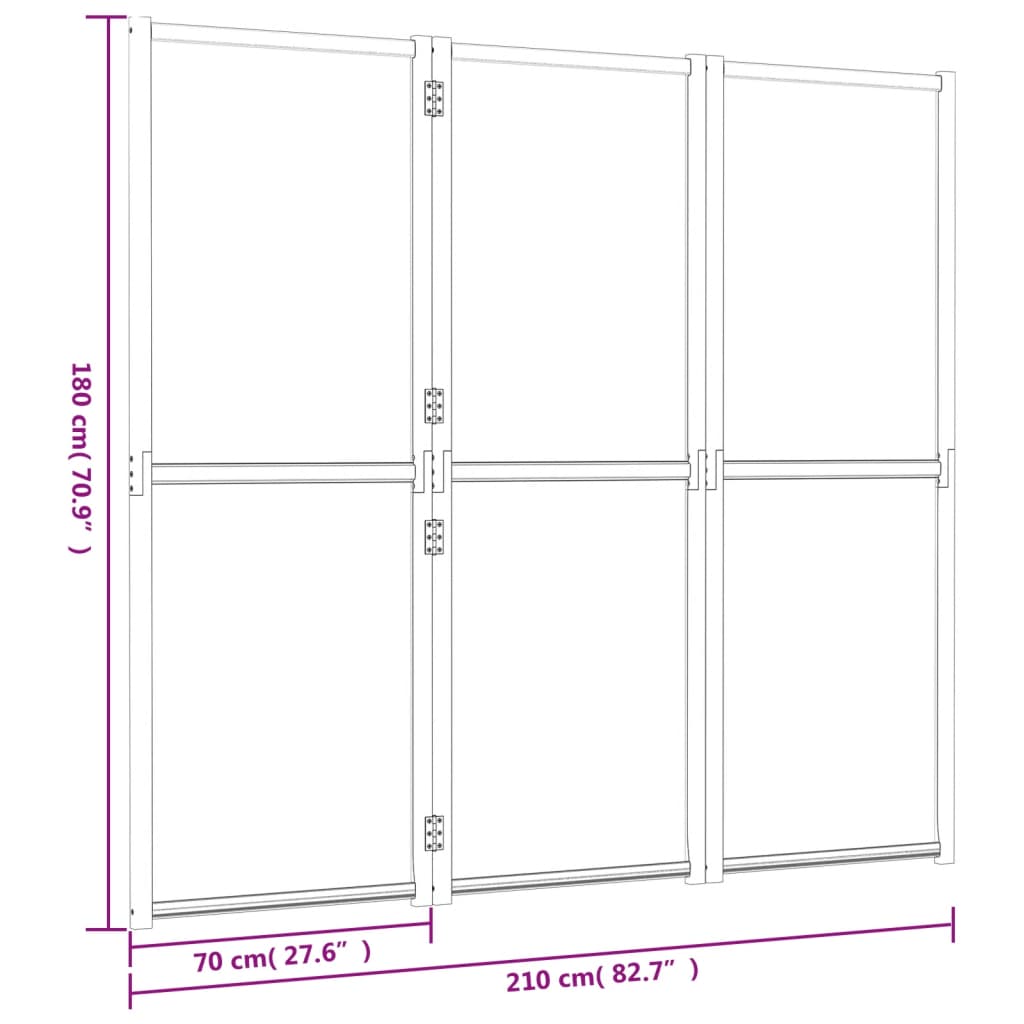 Kamerscherm met 6 panelen 420x180 cm