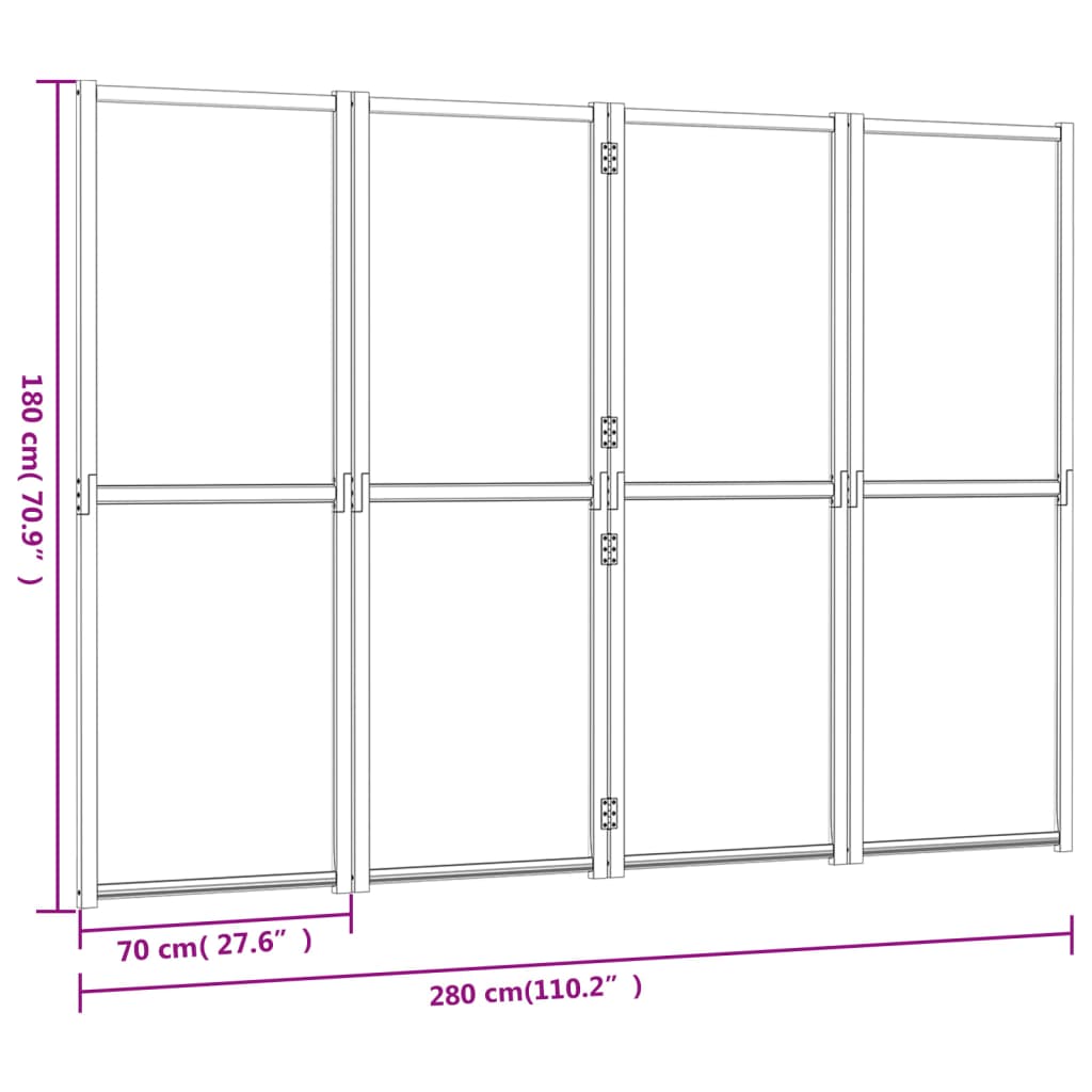 Kamerscherm met 3 panelen 210x180 cm