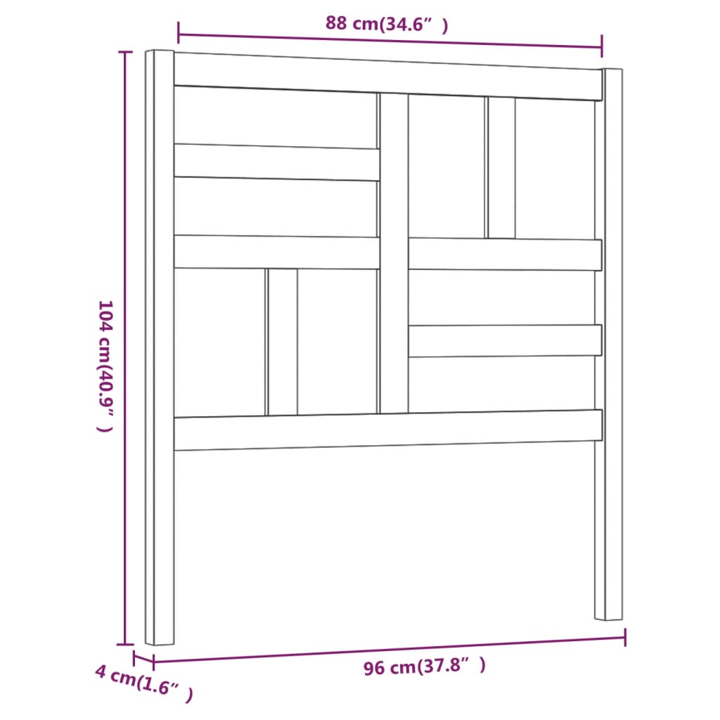 Hoofdbord 126x4x104 cm massief grenenhout