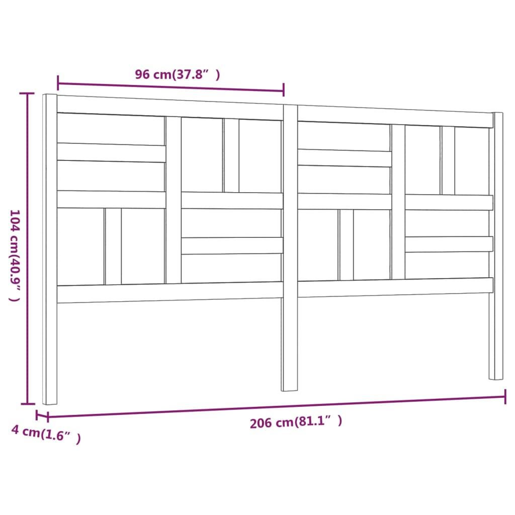 Hoofdbord 126x4x104 cm massief grenenhout