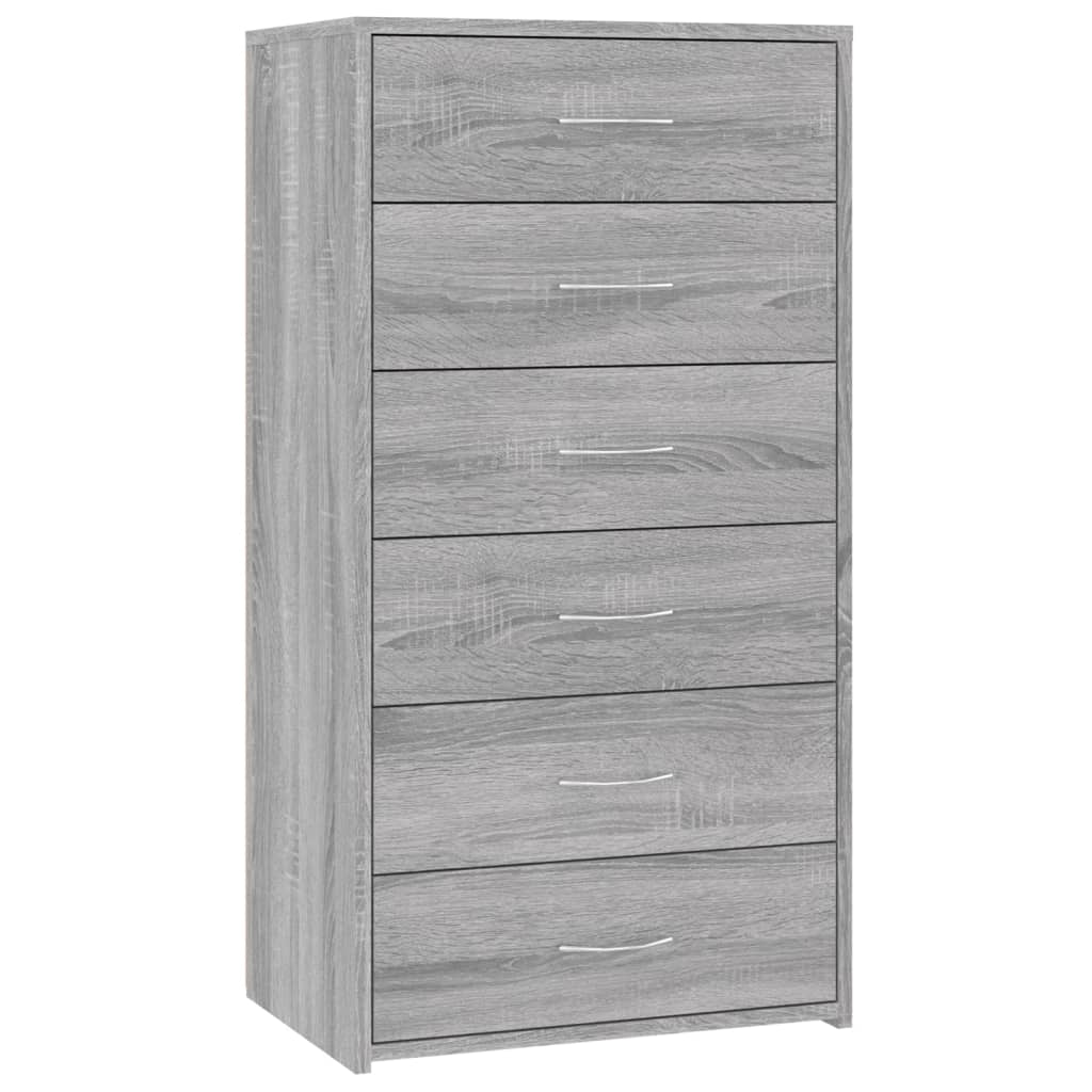 Dressoir met 6 lades 50x34x96 cm bewerkt hout