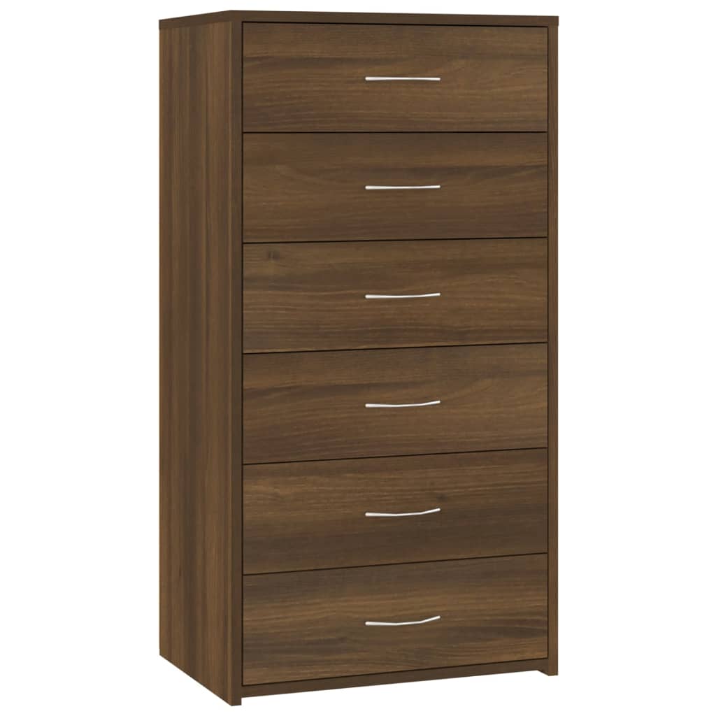 Dressoir met 6 lades 50x34x96 cm bewerkt hout