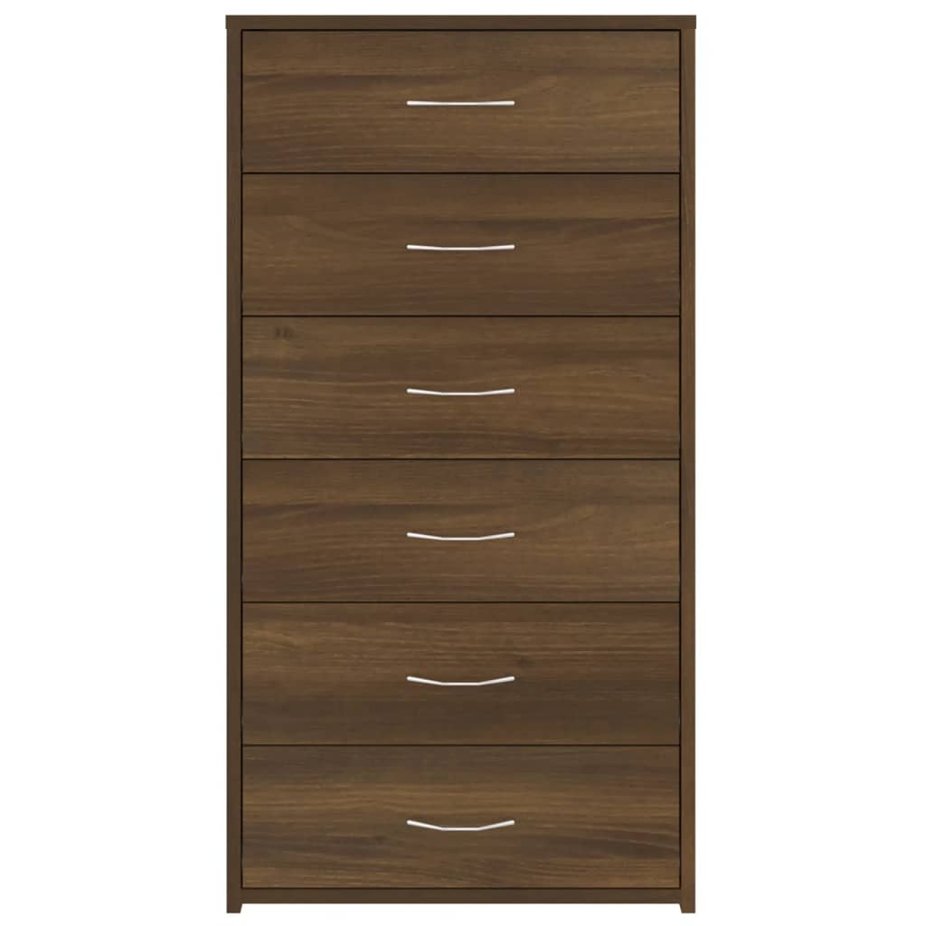 Dressoir met 6 lades 50x34x96 cm bewerkt hout