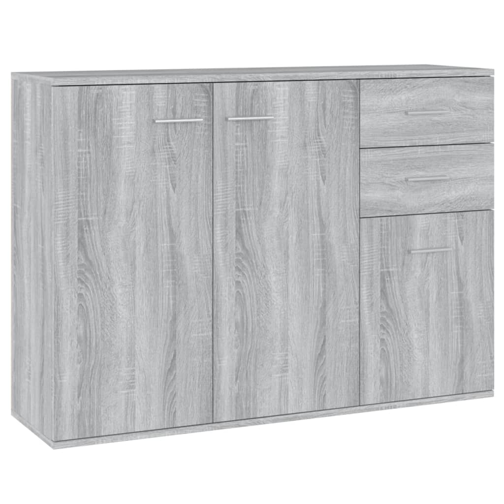 Dressoir 105x30x75 cm bewerkt hout gerookt eikenkleurig