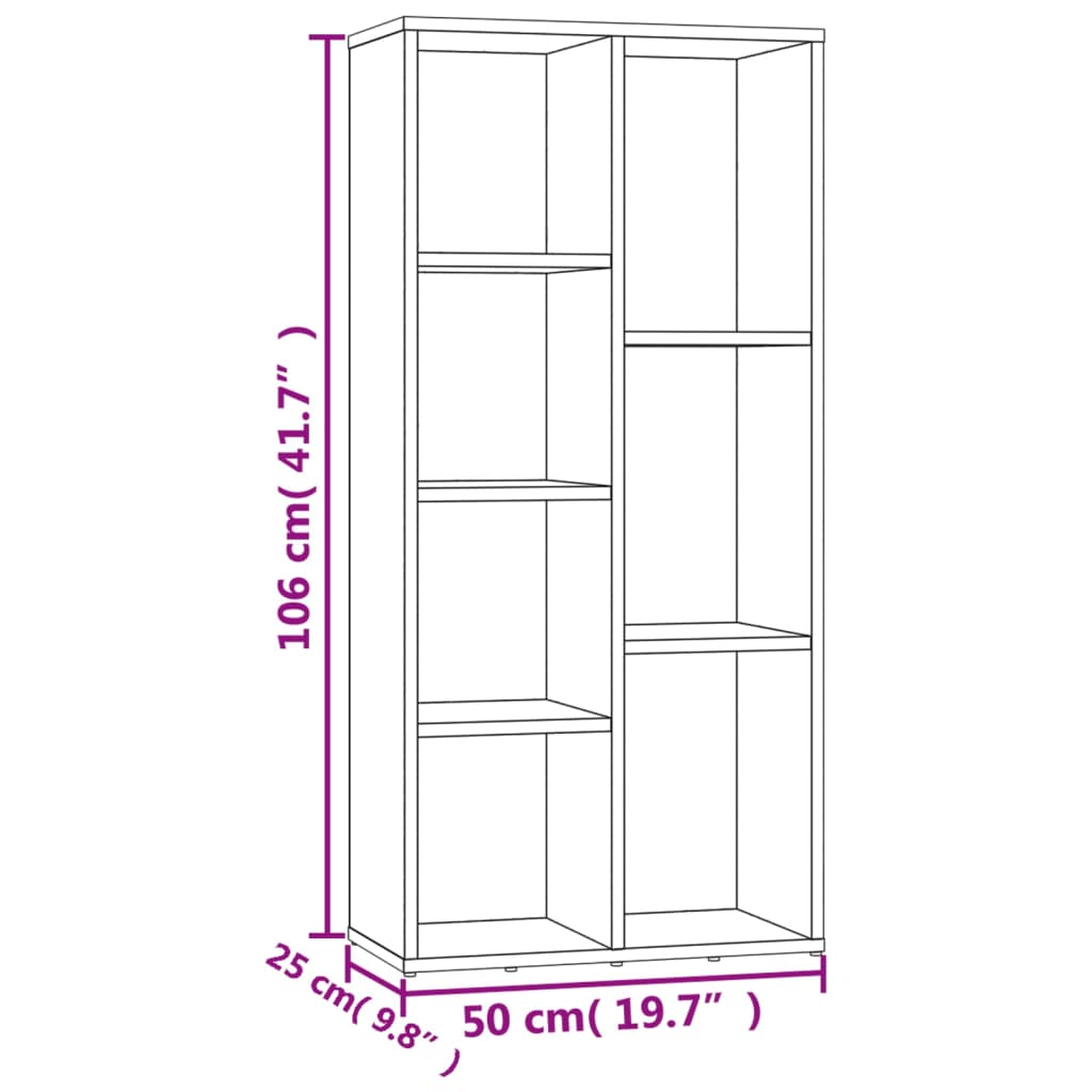 Boekenkast 50x25x106 cm eikenkleurig