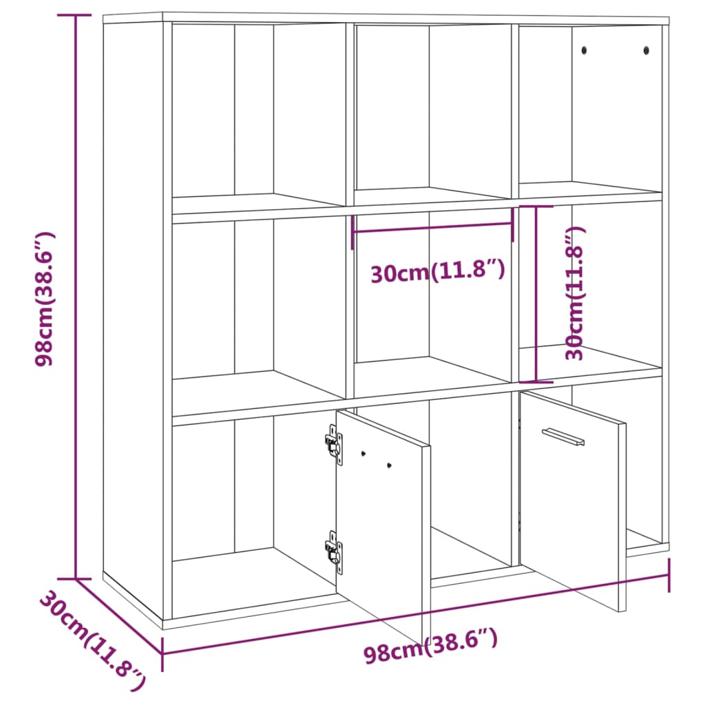 Boekenkast 98x30x98 cm