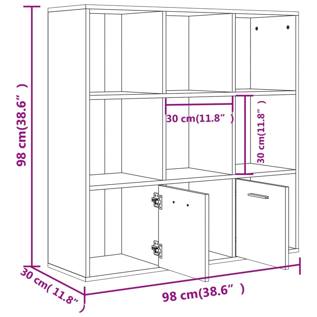 Boekenkast 98x30x98 cm