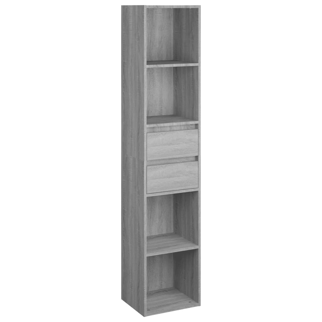 Boekenkast 36x30x171 cm bewerkt hout eikenkleurig