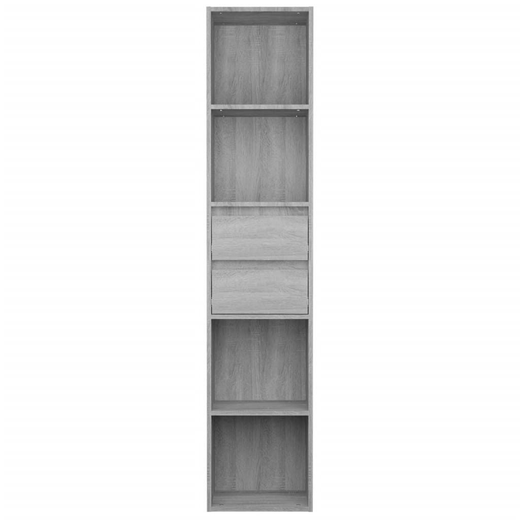 Boekenkast 36x30x171 cm bewerkt hout eikenkleurig