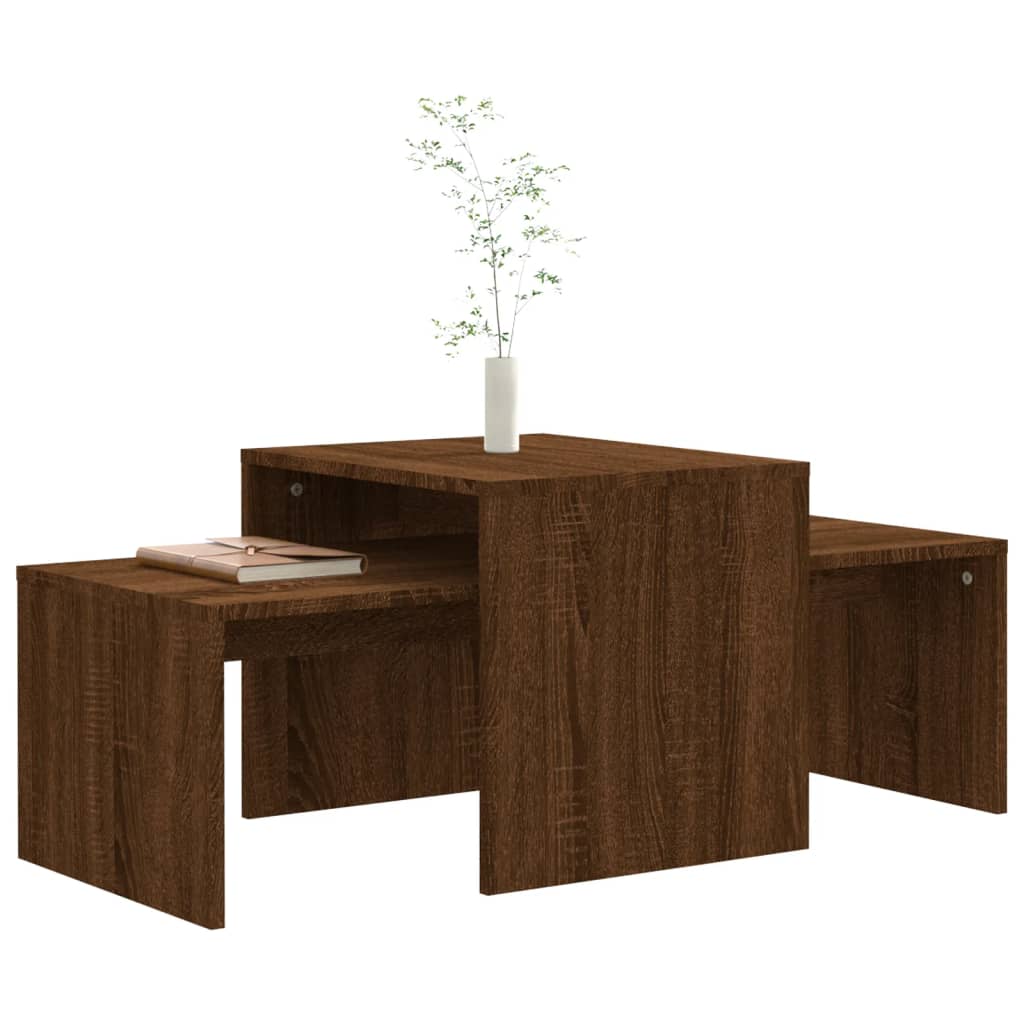 Salontafelset 100x48x40 cm bewerkt hout