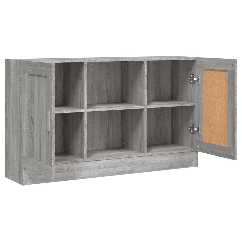 Vitrinekast 120x30,5x70 cm bewerkt hout zwart