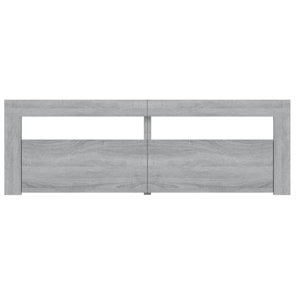 Tv-meubel met LED 120x35x40 cm bewerkt hout artisanaal eiken