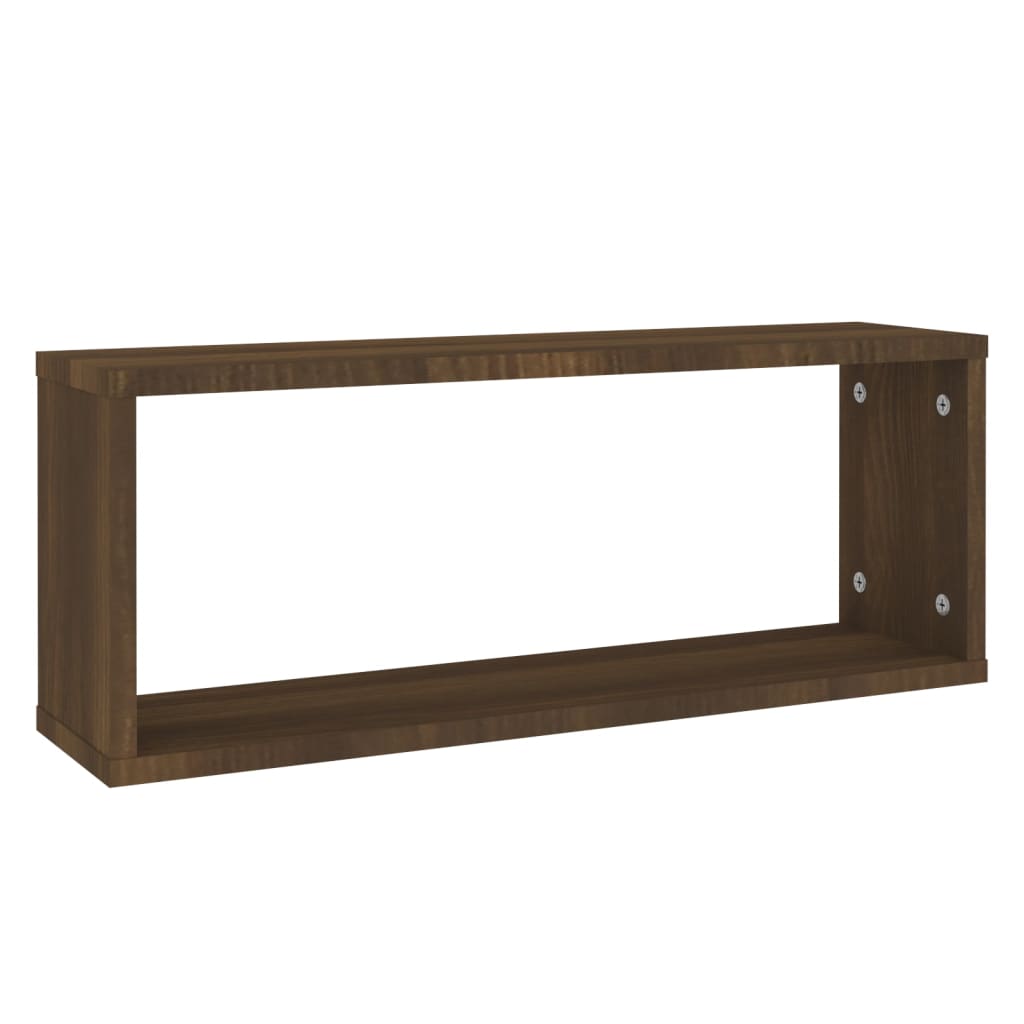 Wandschappen kubus 6 st 60x15x23 cm bewerkt hout