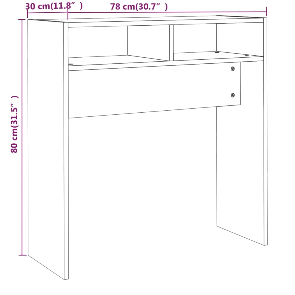 Wandtafel 78x30x80 cm bewerkt hout