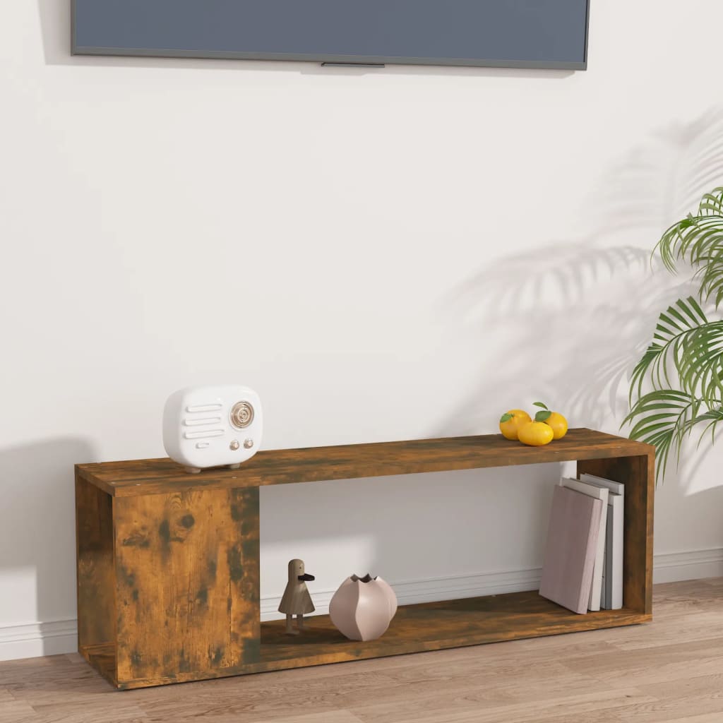 Tv-meubel 100x24x32 cm bewerkt hout eikenkleurig