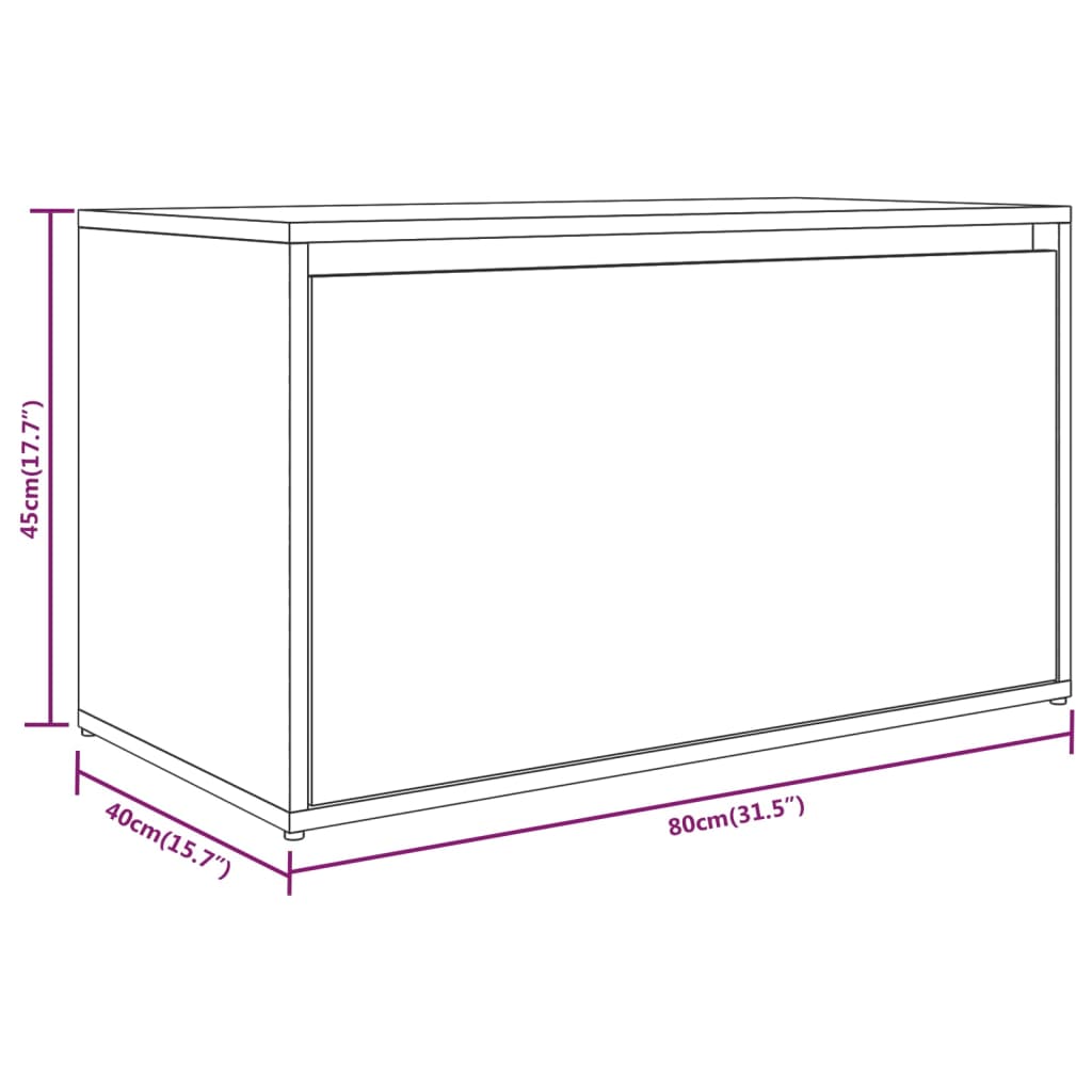 Halbank 80x40x45 cm bewerkt hout eikenkleurig