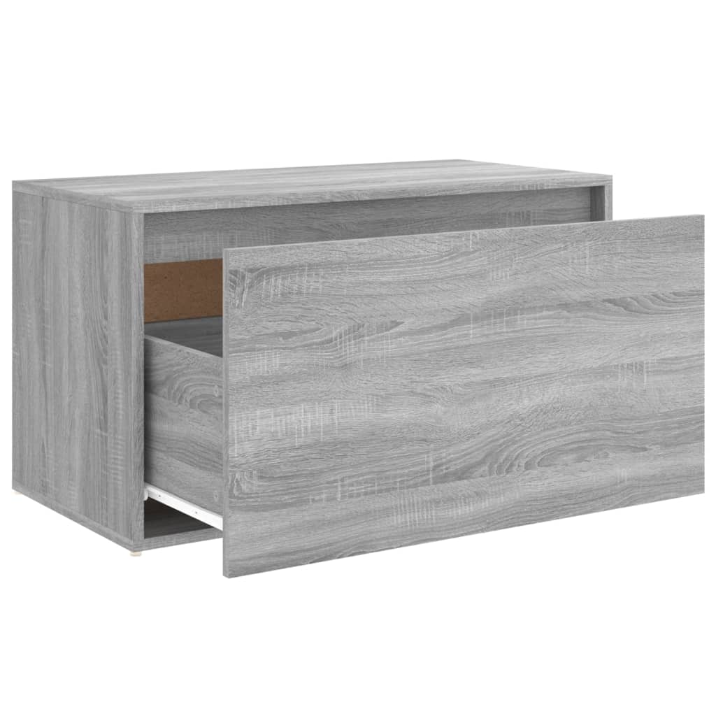 Halbank 80x40x45 cm bewerkt hout eikenkleurig