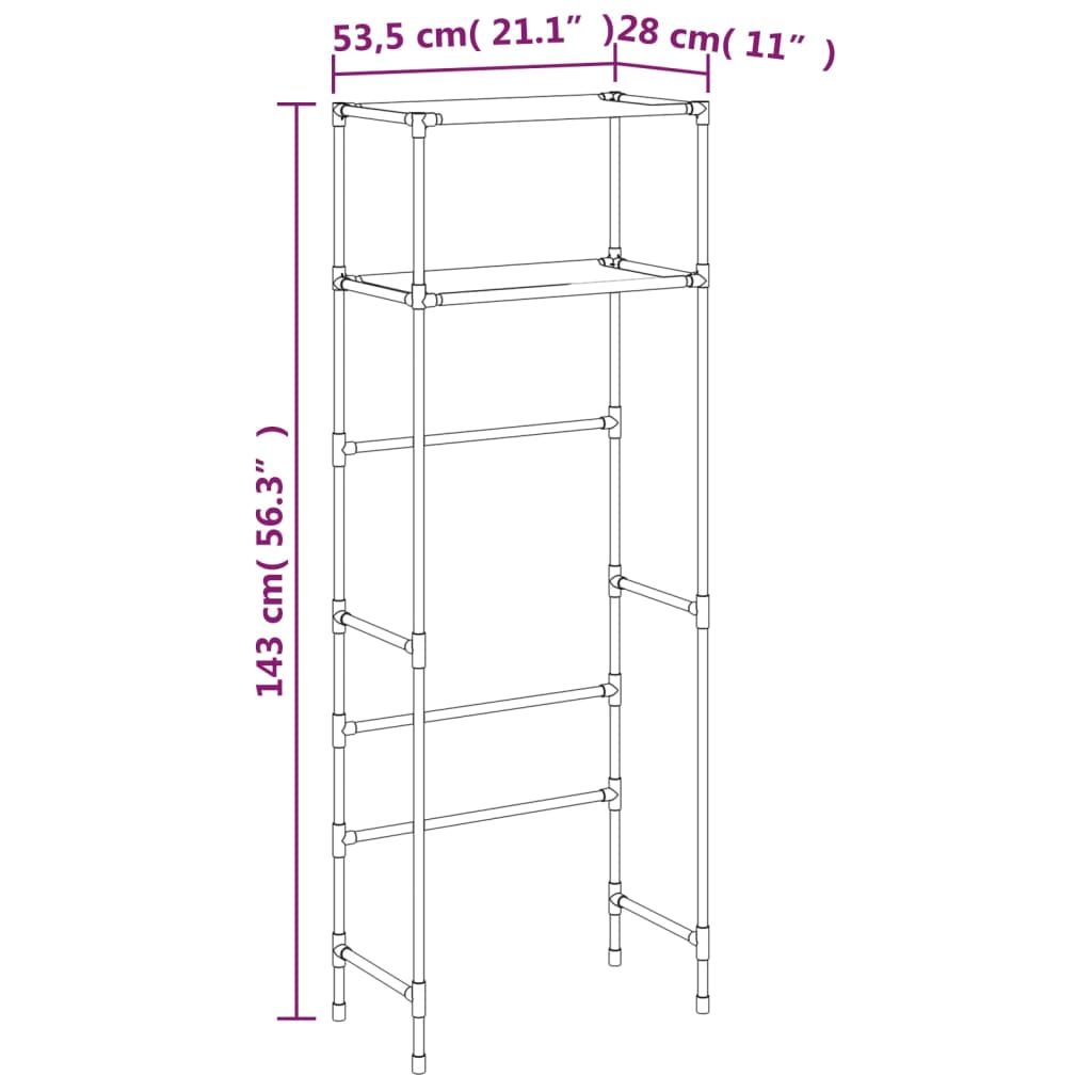 Toiletrek 2-laags 53,5x28x143 cm ijzer