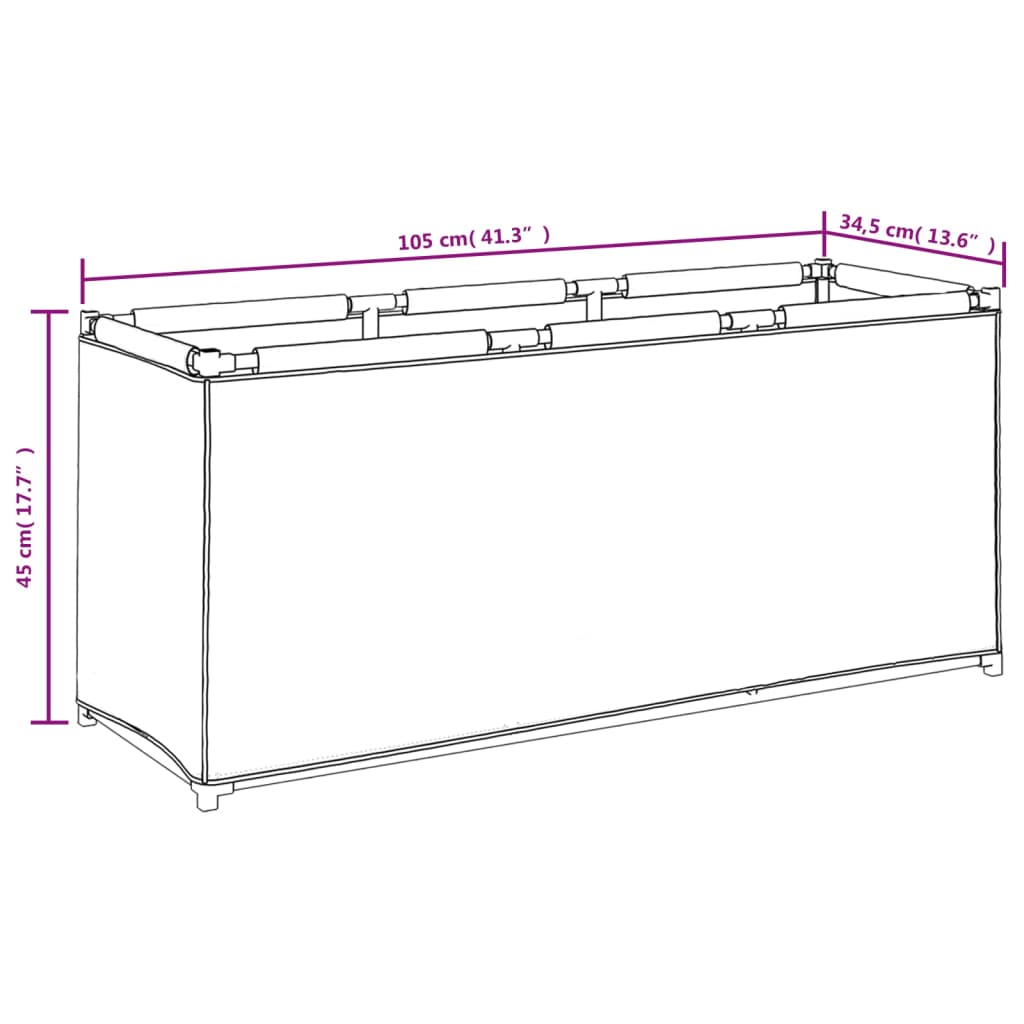 Opbergbox 105x34,5x45 cm stof