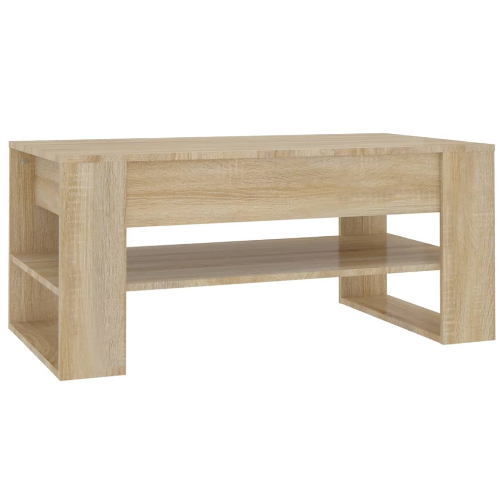 Salontafel 102x55x45 cm bewerkt hout eikenkleurig