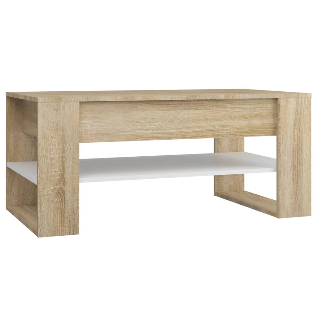 Salontafel 102x55x45 cm bewerkt hout eikenkleurig