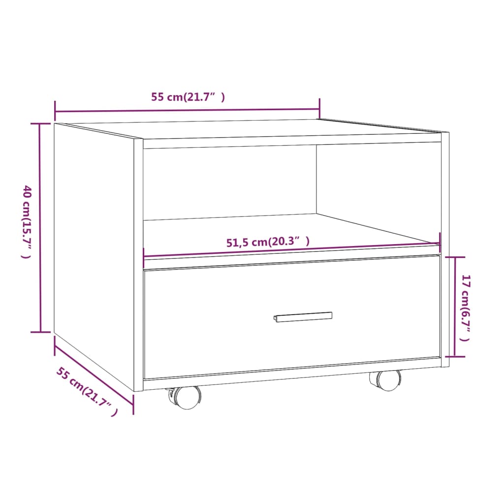 Salontafel 55x55x40 cm bewerkt hout