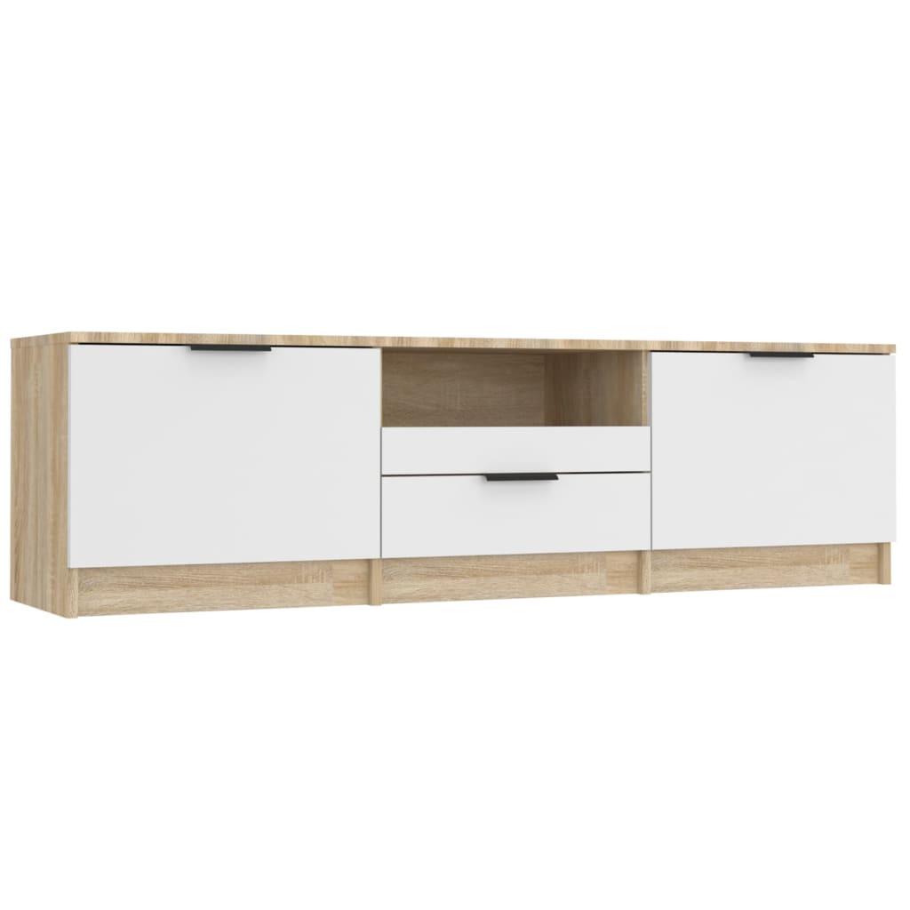 Tv-meubel 140x35x40 cm bewerkt hout eikenkleurig