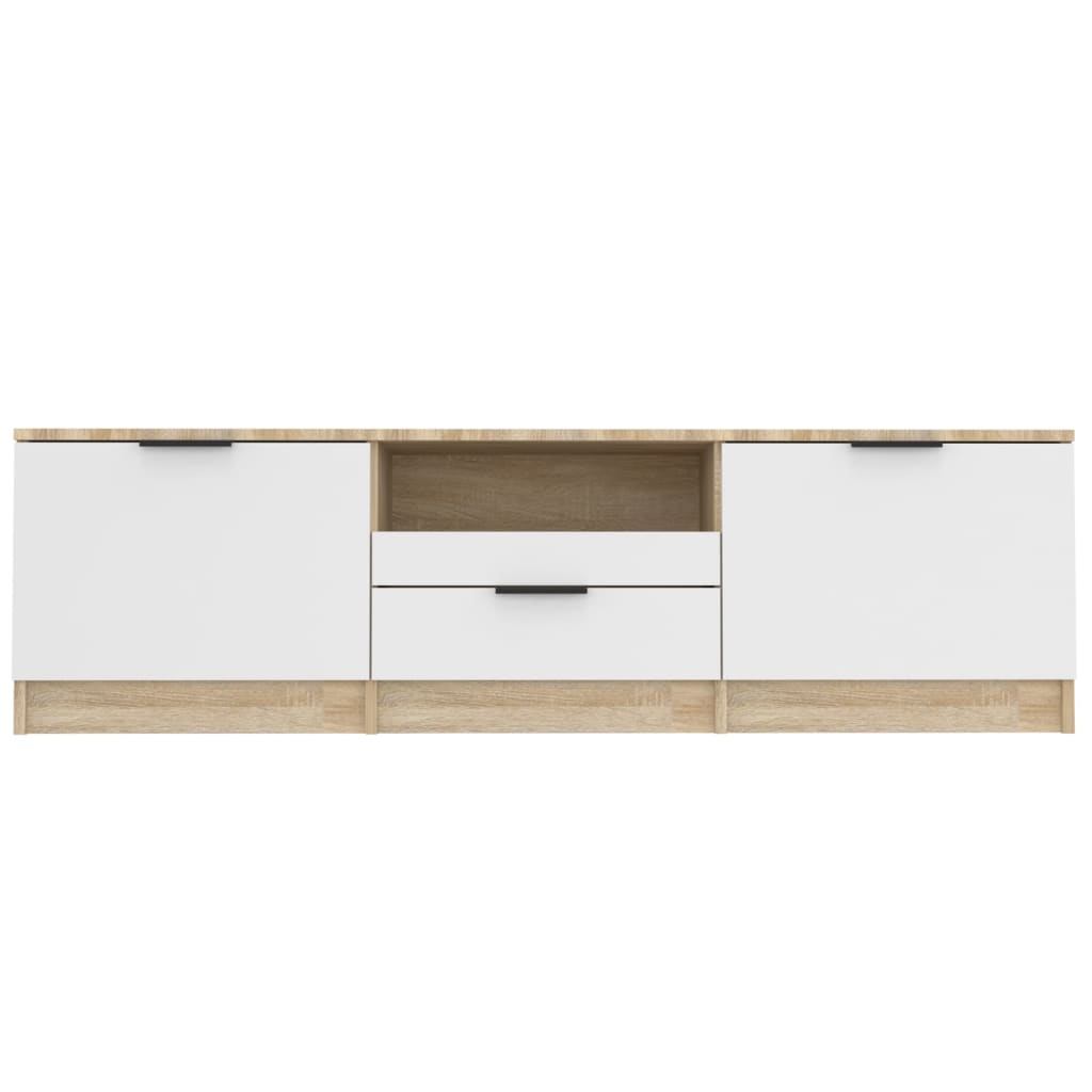 Tv-meubel 140x35x40 cm bewerkt hout eikenkleurig