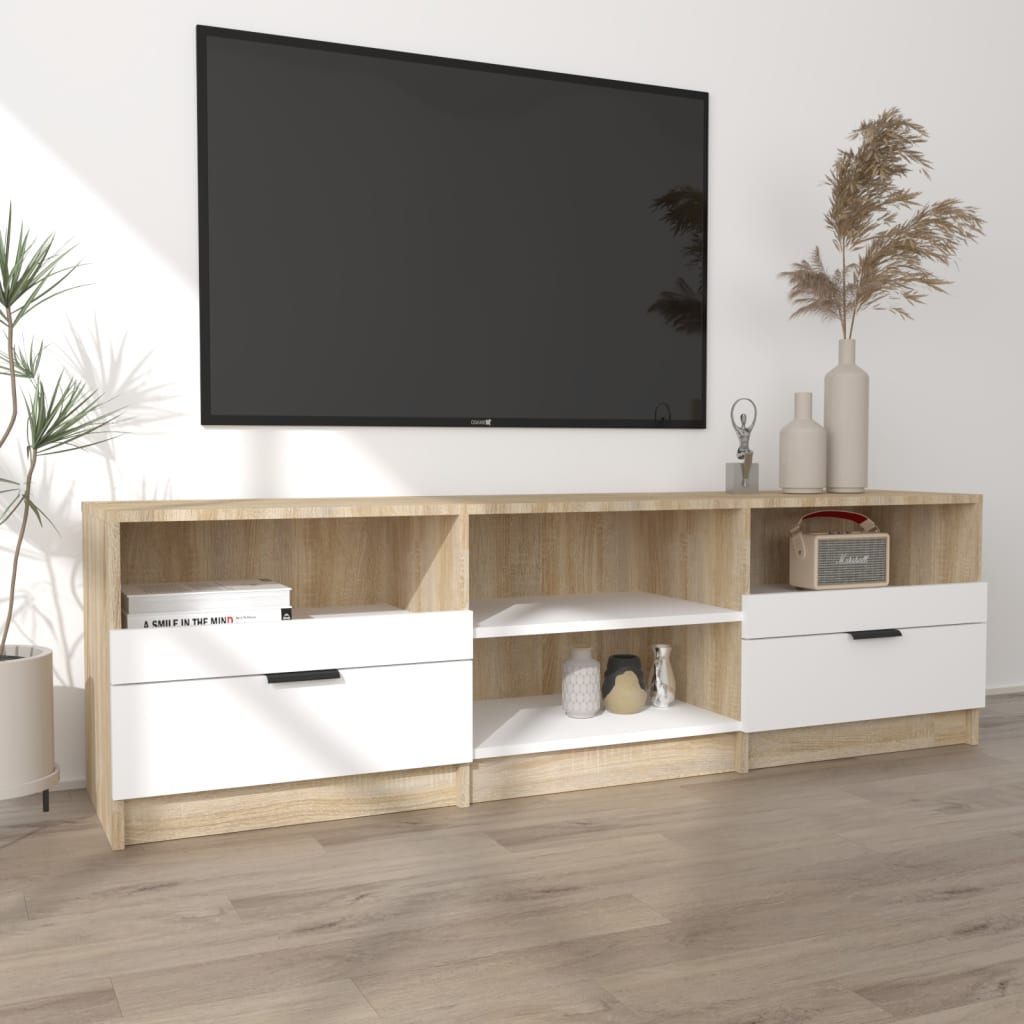 Tv-meubel 150x33,5x45 cm bewerkt hout eikenkleurig