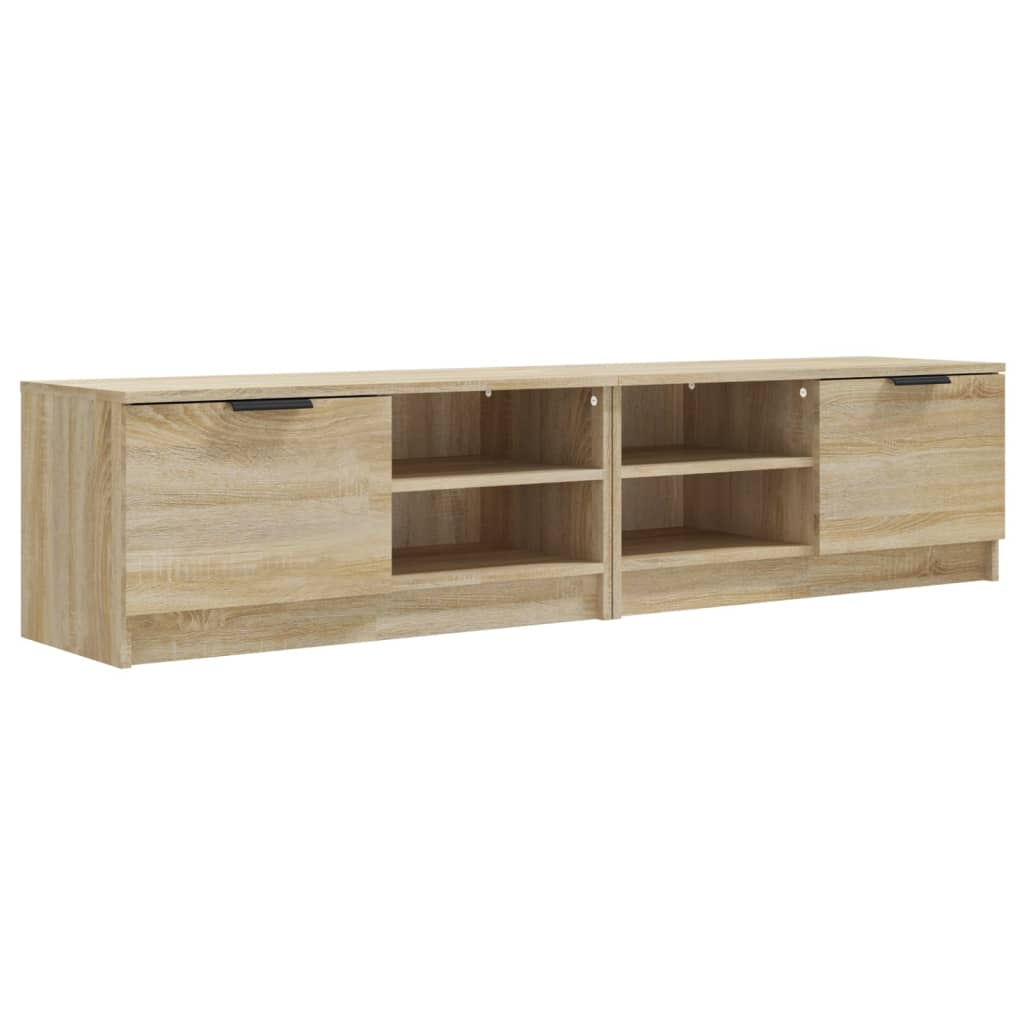 Tv-meubel 80x35x36,5 cm bewerkt hout bruin eikenkleur