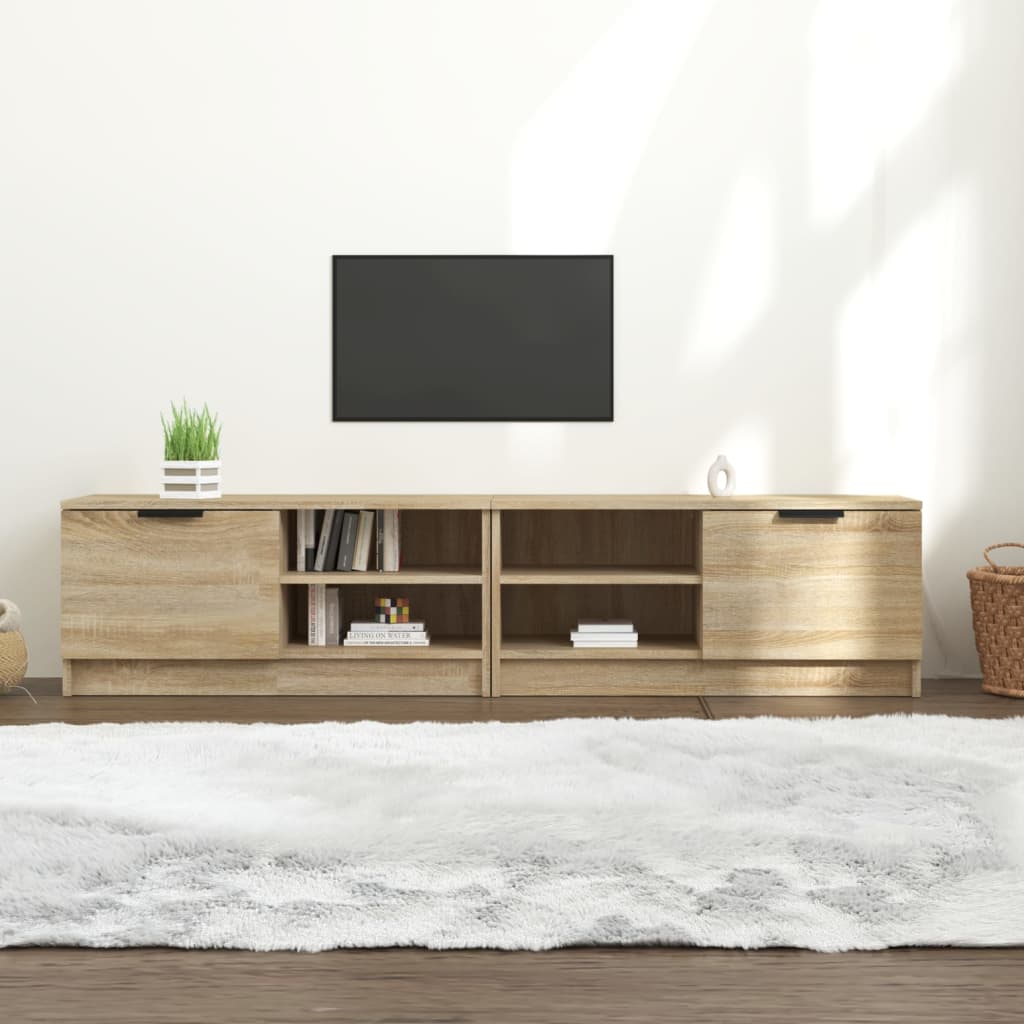 Tv-meubel 80x35x36,5 cm bewerkt hout bruin eikenkleur