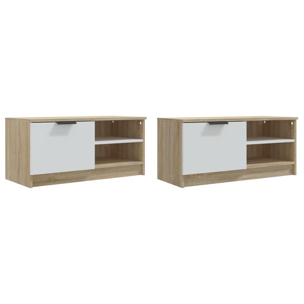 Tv-meubel 80x35x36,5 cm bewerkt hout