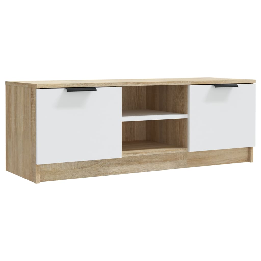 Tv-meubel 102x35x36,5 cm bewerkt hout eikenkleurig