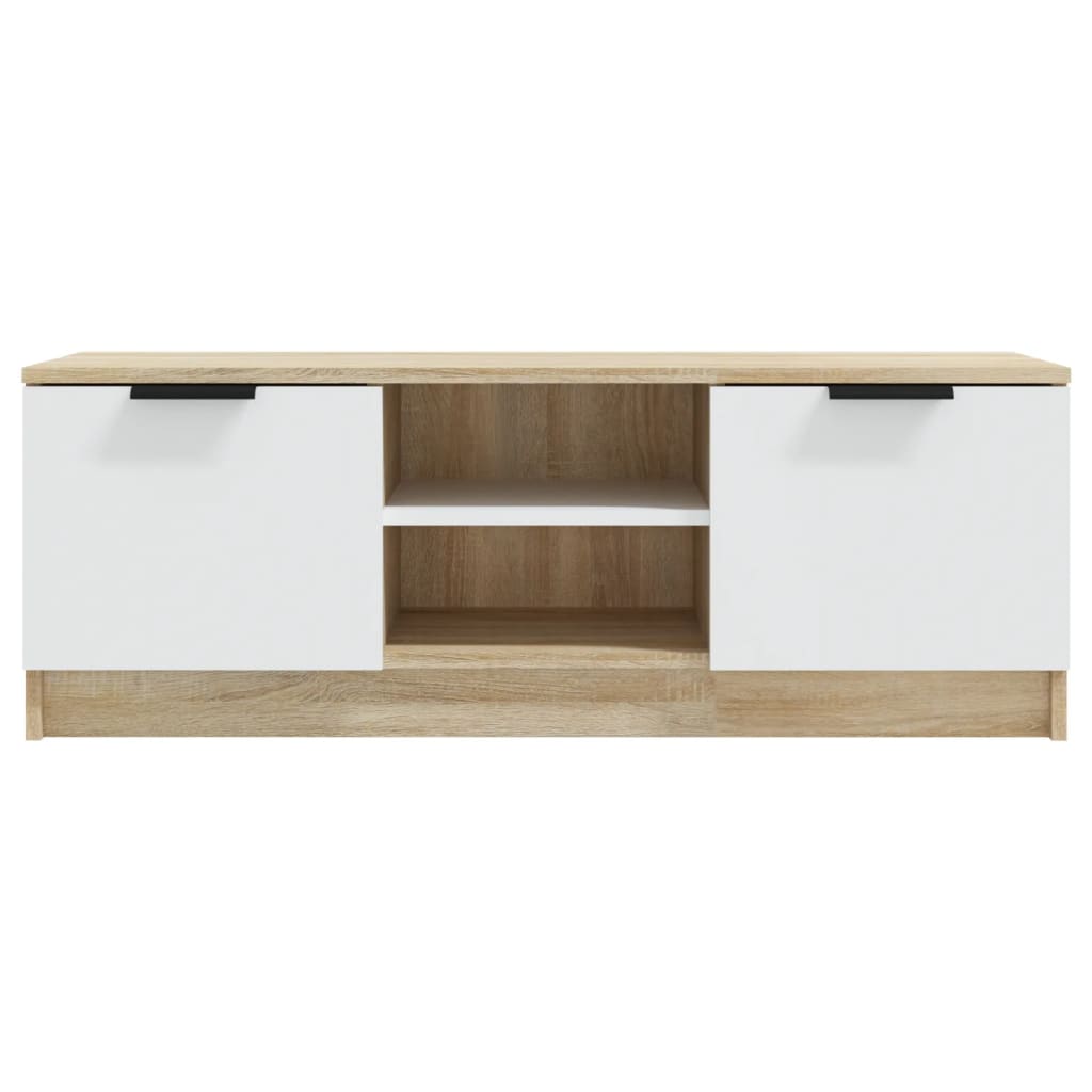 Tv-meubel 102x35x36,5 cm bewerkt hout eikenkleurig