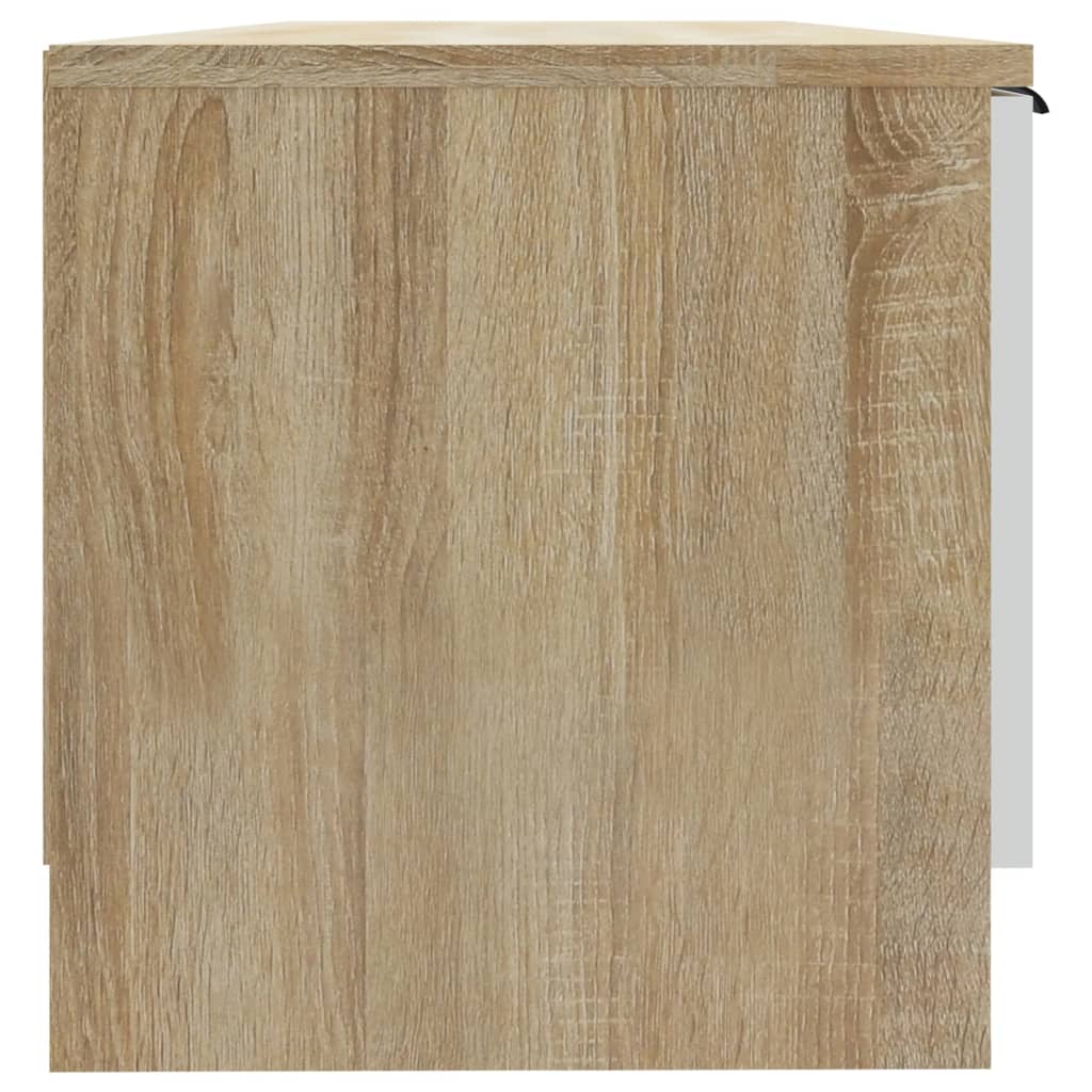 Tv-meubel 102x35x36,5 cm bewerkt hout eikenkleurig