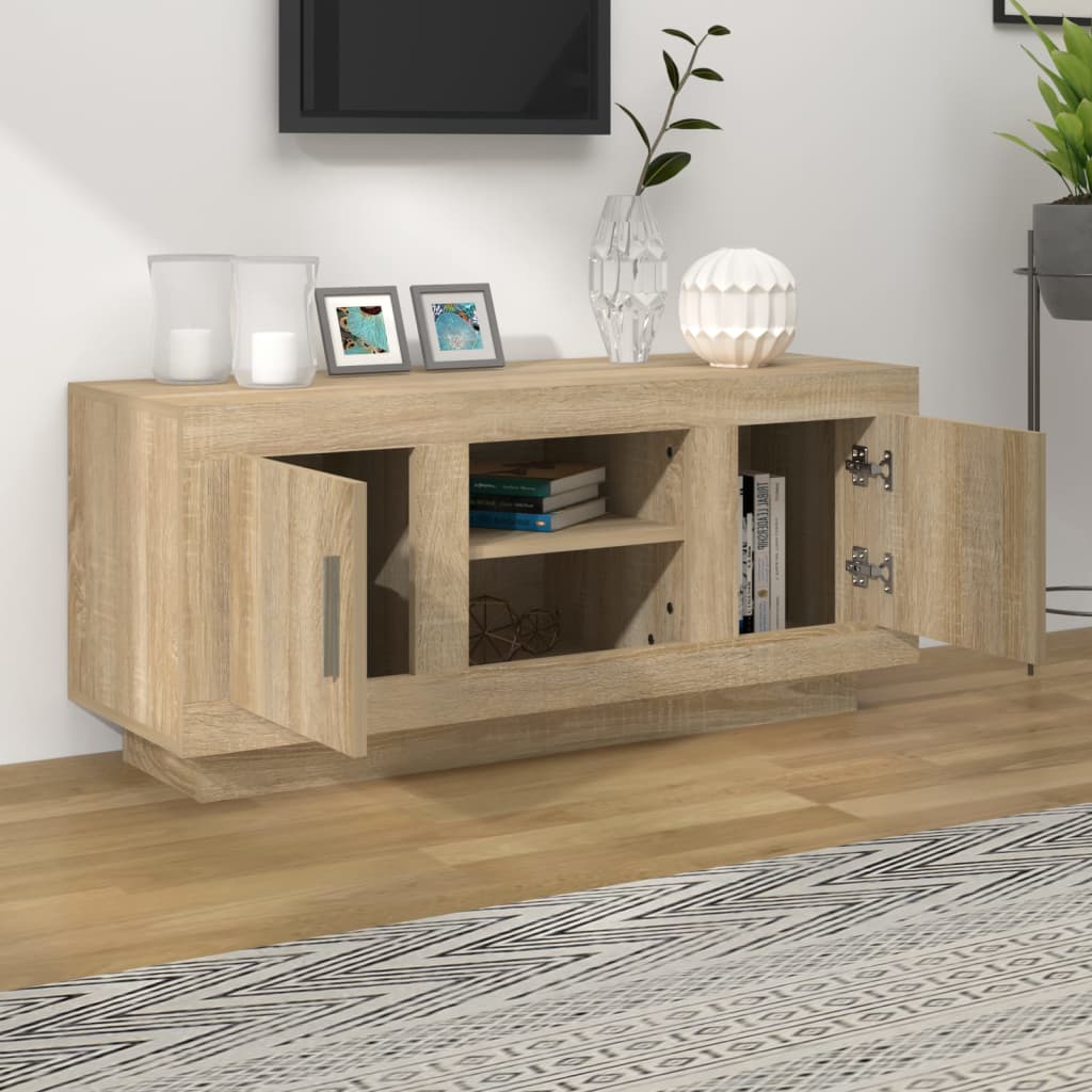 Tv-meubel 102x35x45 cm bewerkt hout