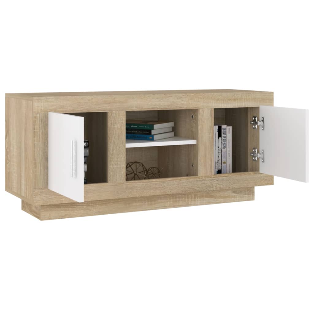 Tv-meubel 102x35x45 cm bewerkt hout