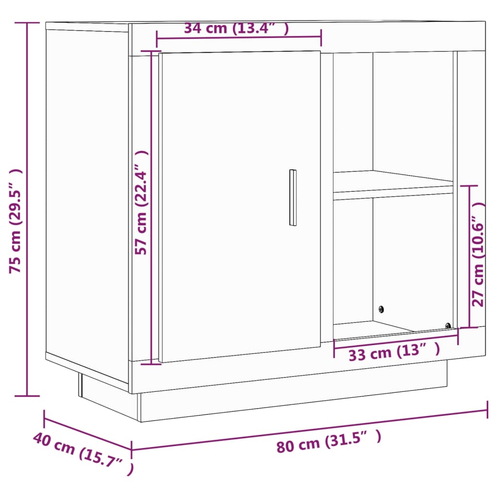 Dressoir 80x40x75 cm