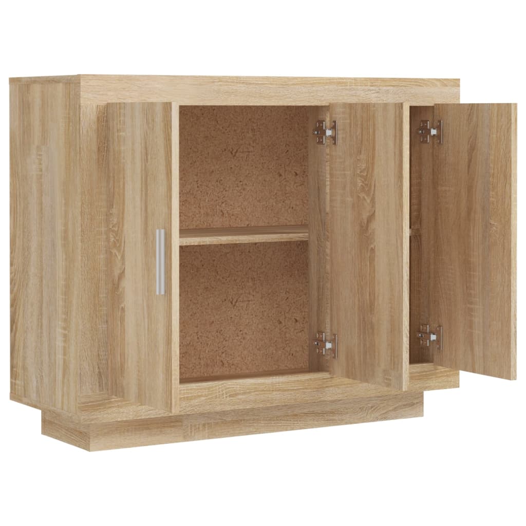 Dressoir 92x35x75 cm bewerkt hout eikenkleurig