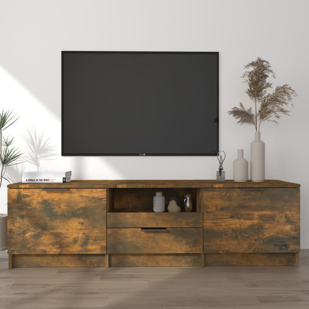 Tv-meubel 140x35x40 cm bewerkt hout eikenkleurig